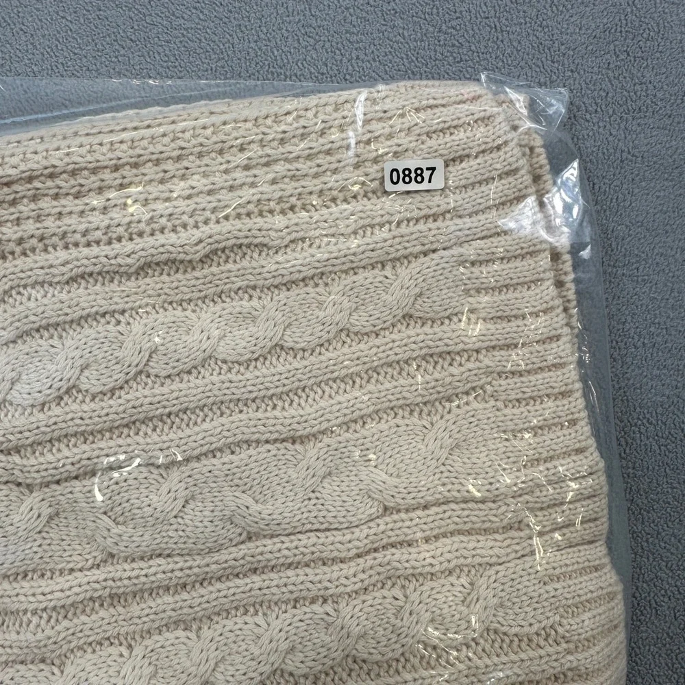 Forever 21 Pantone M Womens Cable Knit Shorts Sand Beige Drawstring Waist Casual